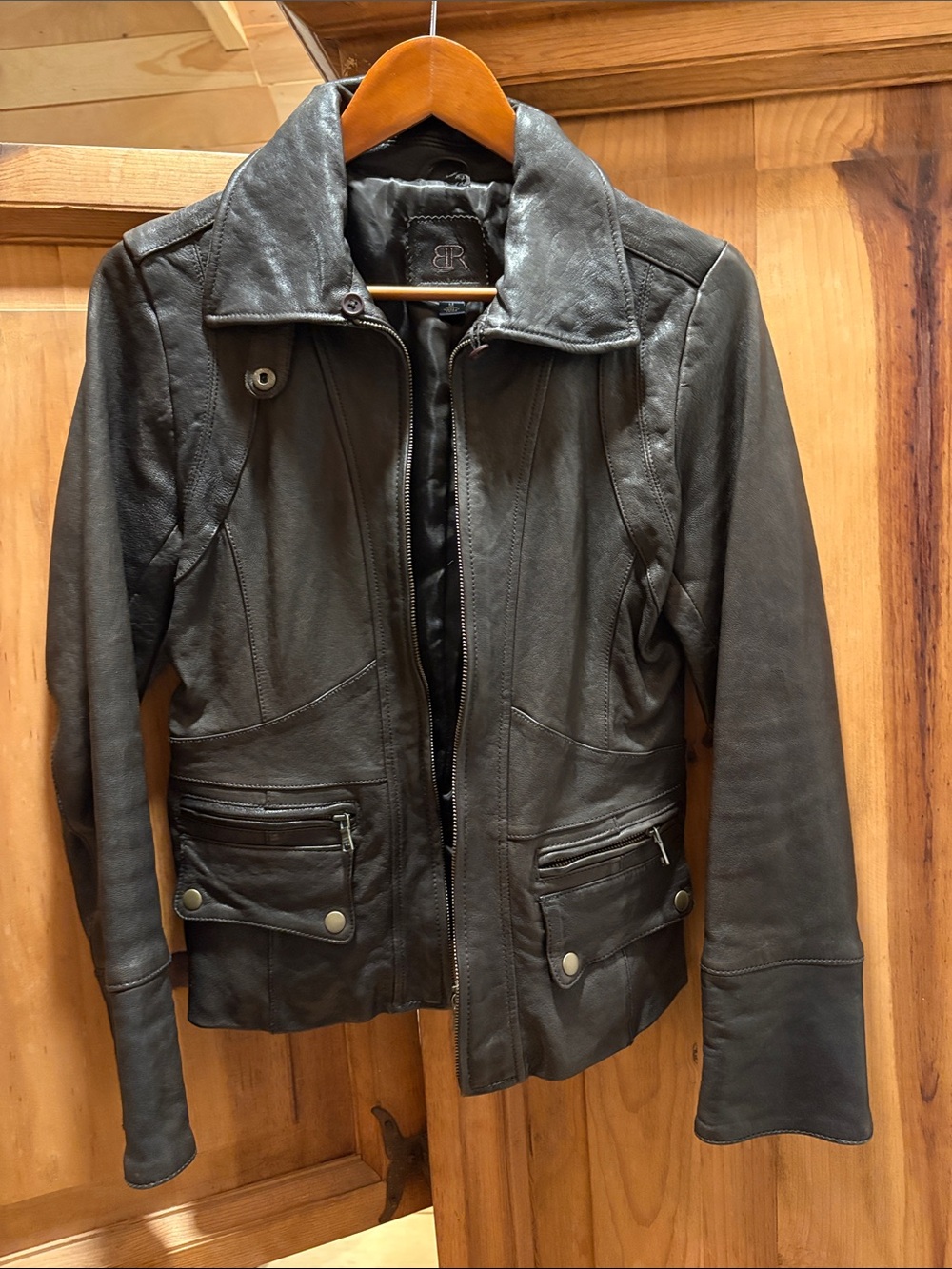 Vintage Banana Republic brown leather jacket